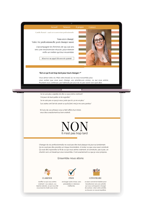 Exemple de site internet pour coach et thérapeutes